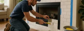 Repairing Cracked Fireplace Tiles Windfields, Oshawa